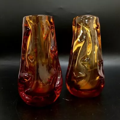 Buy Whitefriars Style Vintage Vase X2 Orange Colour RMF17-GB • 16.50£