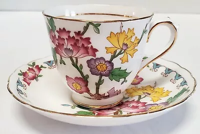 Buy VTG Tuscan Yuan Tea Cup & Saucer Fine Bone China Made In England White/Pink/Gold • 16.80£
