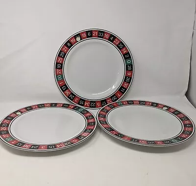 Buy  Three 12 Inch Roulette Dinner  Serving Plates BIA 2003 Vintage Game Night • 27.95£