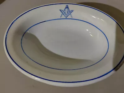 Buy Vintage Masonic Lodge Oval Side Dish, Mercer Hotel Ware Vitrus, Restaurant Ware • 4.66£