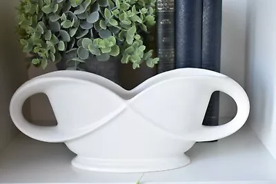Buy Vintage White Mantle Vase Shorter And Son England Art Deco Ceramic (R) • 25£