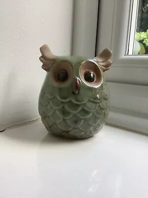 Buy OWL 4” Ornament Green Pottery  Pre Loved • 5£