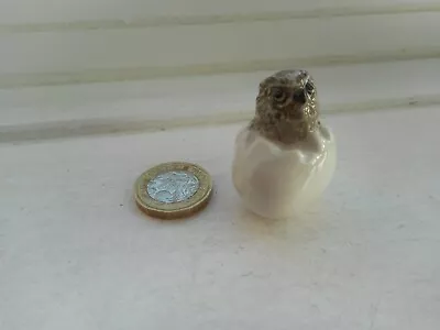 Buy Owl - Pottery - Cute - Miniature, Plump Light Grey & Brown Owl - Hatching In Egg • 4.50£