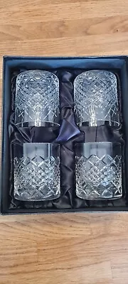 Buy Royal Doulton Cut Glass Whiskey Tumblers X 4 - Never Used! • 45£