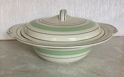 Buy Vintage WOODS IVORY WARE Green Circular Pattern Lidded Tureen, England • 22£