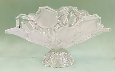 Buy Vtg Crystal Industries Clear Toscana Frosted Glass Banana Boat Fruit Bowl Footed • 18.63£