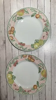 Buy JOHNSON BROTHERS DAMASK DINNER PLATES- Pink And Green  Apples Set Of 2 Plates • 11.95£