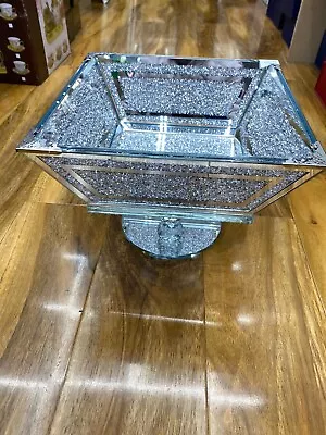 Buy Crushed Diamond Crystal Filled Fruit Bowl Silver Edges Kitchen • 39.99£