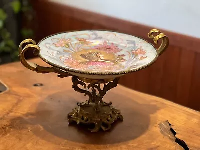 Buy Antique Sevres Style Gilt Hand Painted Centerpiece Signed Hete • 933.60£