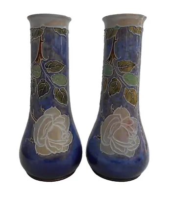 Buy Royal Doulton Lambeth Vases Tube Lined Roses Jane Hurst • 150£