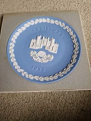 Buy Wedgwood 1976Christmas Plate Blue Jasperware 8” Hamptch Court Boxed • 8£