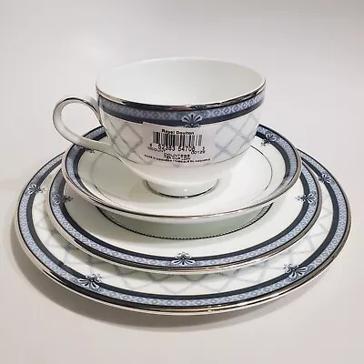 Buy Royal Doulton Countess Blue 4 Piece Setting ~ Salad ~ Bread ~ Tea Cup ~ Saucer  • 65.23£