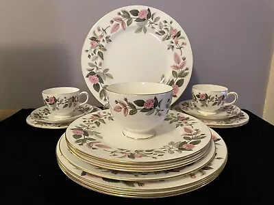 Buy Wedgwood Hathaway Rose Plates Cups & Saucers Etc 16 PcsA1 (sizes-in Description) • 29.99£