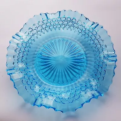 Buy Antique Bagley Pressed Glass Bowl Dish Aqua Blue 22cm Aquamarine England Sowerby • 13.75£