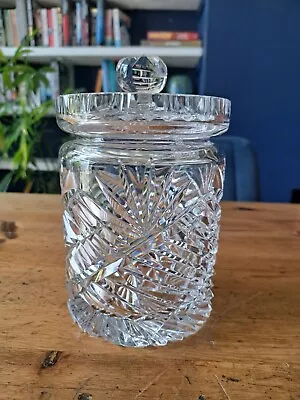 Buy Heavy Crystal Cut Glass Lidded Pot/Cannister/Jar • 15£