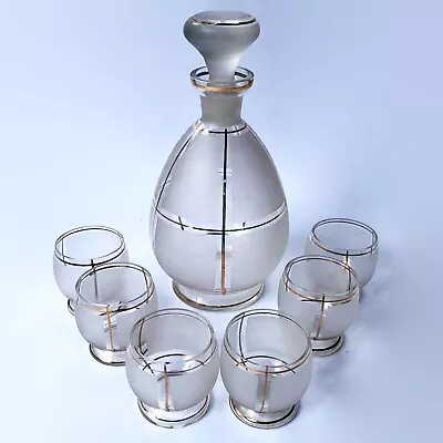 Buy Bohemia Art Deco Decanter Set 6 Glasses Excellent Condition • 65£