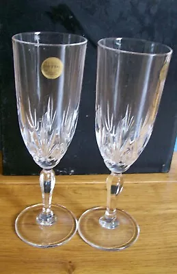 Buy Crystal Glasses 2 Champagne/wine 2ocms Italian Capri V Good Condition Not Used • 2£