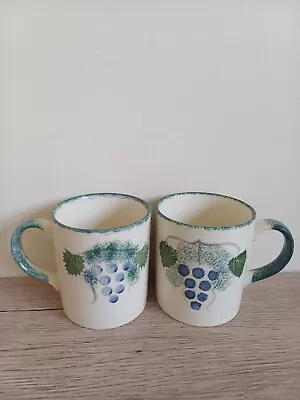 Buy Poole Pottery Vineyard Mugs X 2 - Excellent - 9 Cm X 8.3 Cm • 25£