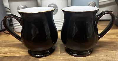 Buy Denby Brown  Craftman's Tea Coffee Mugs 10.5 Cm High X2 Excellent Condition • 15£