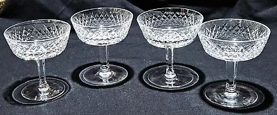 Buy Set/4 Signed Waterford Crystal Stemware Champagne Coupe Sherbet Glasses Alana • 69.89£