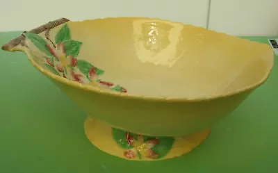 Buy Carlton Ware H/Painted Yellow Apple Blossom Large Footed Bowl Australian Design • 67.18£