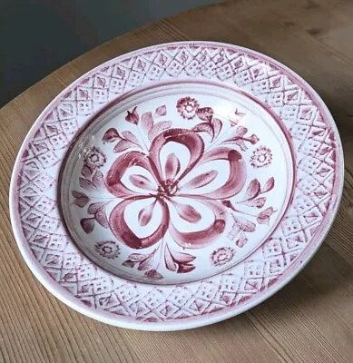 Buy Antique Scottish Spongeware Shallow Bowl Plate Pink Floral 23cm Methven Llanelly • 42£