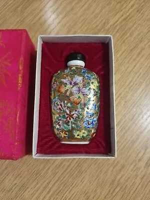 Buy Ceramic Painted Flowers Floral Chinese Snuff Bottle Boxed Tourist Gift • 15.95£