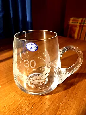 Buy Nice Bohemian Crystal Glass One Pint Stein With An Engraving Of 30th Anniversary • 8£