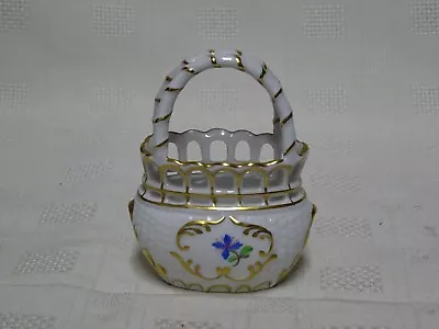 Buy Collectable Hand Painted Herend Hungary Small Attractive Basket • 95£