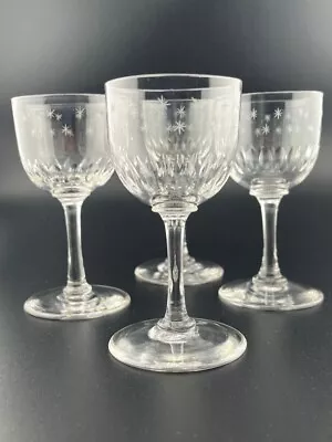 Buy Vintage Stuart Crystal Sherry Glasses X 4 Startime Pattern • 29.99£