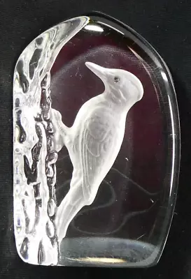 Buy WOODPECKER Wedgwood Crystal Glass Bird Paperweight Detailed Etching • 6.95£