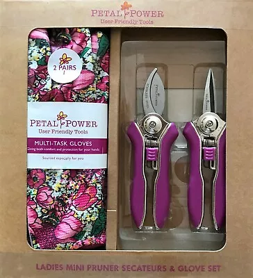 Buy Ladies Garden Gloves (2 Pairs) & Mini Pruner Secateurs Set - Ladies Garden Gift • 22.95£