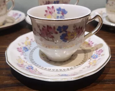 Buy Alfred Meakin Connaught 3 X Cups And Saucers Vintage Floral • 11.95£