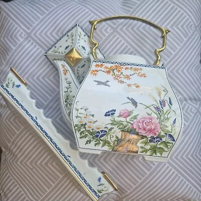 Buy Franklin Mint 1989 Porcelain Birds And Flowers Of The Orient Teapot  And Tray  • 20£