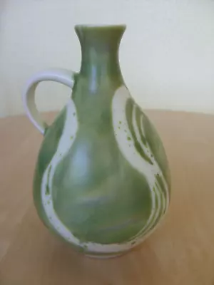 Buy Aviemore Studio Pottery  Green And White   Bottleneck Vase. • 10£