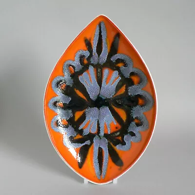Buy Poole Pottery Delphis 12  Tear Drop Dish Shape 91 Christine Tate Abstract Lava • 24.95£