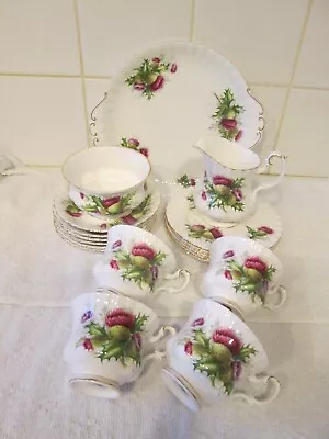 Buy Royal Albert HIGHLAND THISTLE Part Tea Set In Excellent Condition 19 PIECE. • 170£