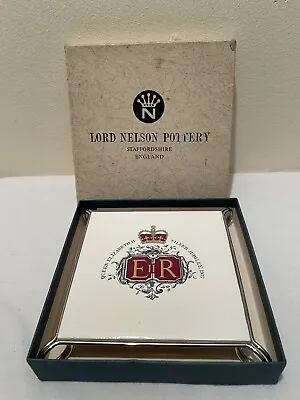 Buy Trivet Queen Elizabeth II Silver Jubilee Ceramic & Metal Lord Nelson Pottery 4” • 8.95£