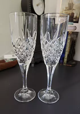 Buy Two Royal Doulton. Westminster Champagne Flutes, Heavy Hand Cut Lead Crystal,8 H • 46.60£