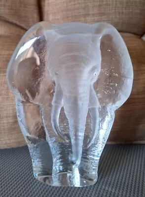 Buy Mats Jonasson Art Glass Large Elephant Sweden Scandinavian 16 X 12 Cm Approx • 25£