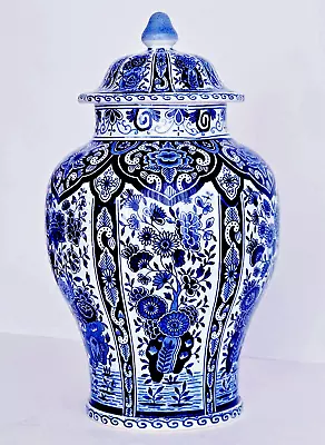 Buy Antique DELFT BALUSTER GINGER JAR LIDDED VASE EXCELLENT- PETRUS REGOUT HOLLAND • 148.18£