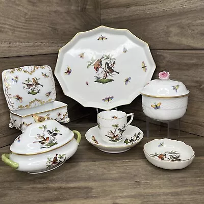 Buy Herend Rothschild Bird Hand-Painted Porcelain Coffee/Tea Set 10 Piece • 349.47£