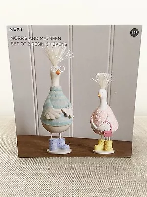 Buy Next Set Of 2 Natural Morris And Maureen Chicken Ornaments/home Office Sculpture • 25£