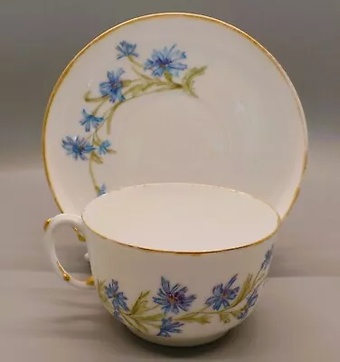 Buy D & C France Limoges Cup And Saucer Blue Flowers W/ Gold Trim • 10.24£