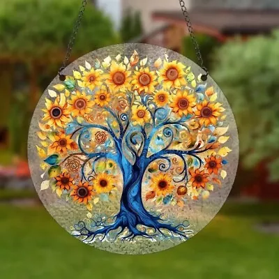 Buy 15cm Tree Of Sun Flowers Acrylic Suncatcher Wall Hanging Picture Art Gifts • 7.68£