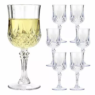 Buy Clear Crystal Effect Acrylic Plastic Drinking Glasses Cup Reusable Picnic Garden • 32.99£