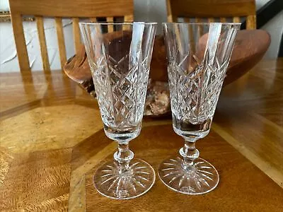 Buy TWO EDINBURGH Crystal  HIGHLAND  Champagne Flute - 16.3cms (6-3/8 ) Tall Signed • 17£