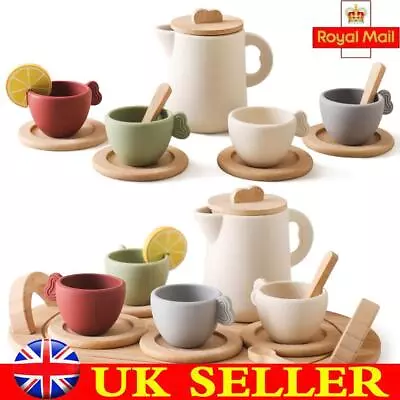 Buy 9pcs/10pcs Durable Wooden Tea Set For Kids For 3 4 5 Years Old Girls And Boys • 11.49£