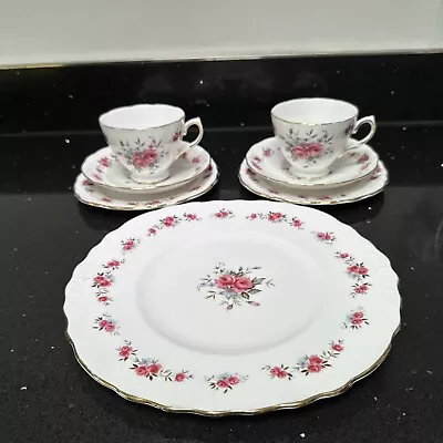 Buy Royal Vale Tea Cup & Saucer Bone China Pink Flower Gold Trim • 11.99£