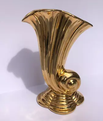 Buy ROYAL WINTON S/S AEGEAN Cornucopia Vintage GOLD Glaze Vase NO WEAR • 2.99£